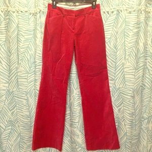 Editor Cherry Red Velvety Pants